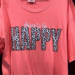 Comfort Colors neon orange graphic t shirt Sz L